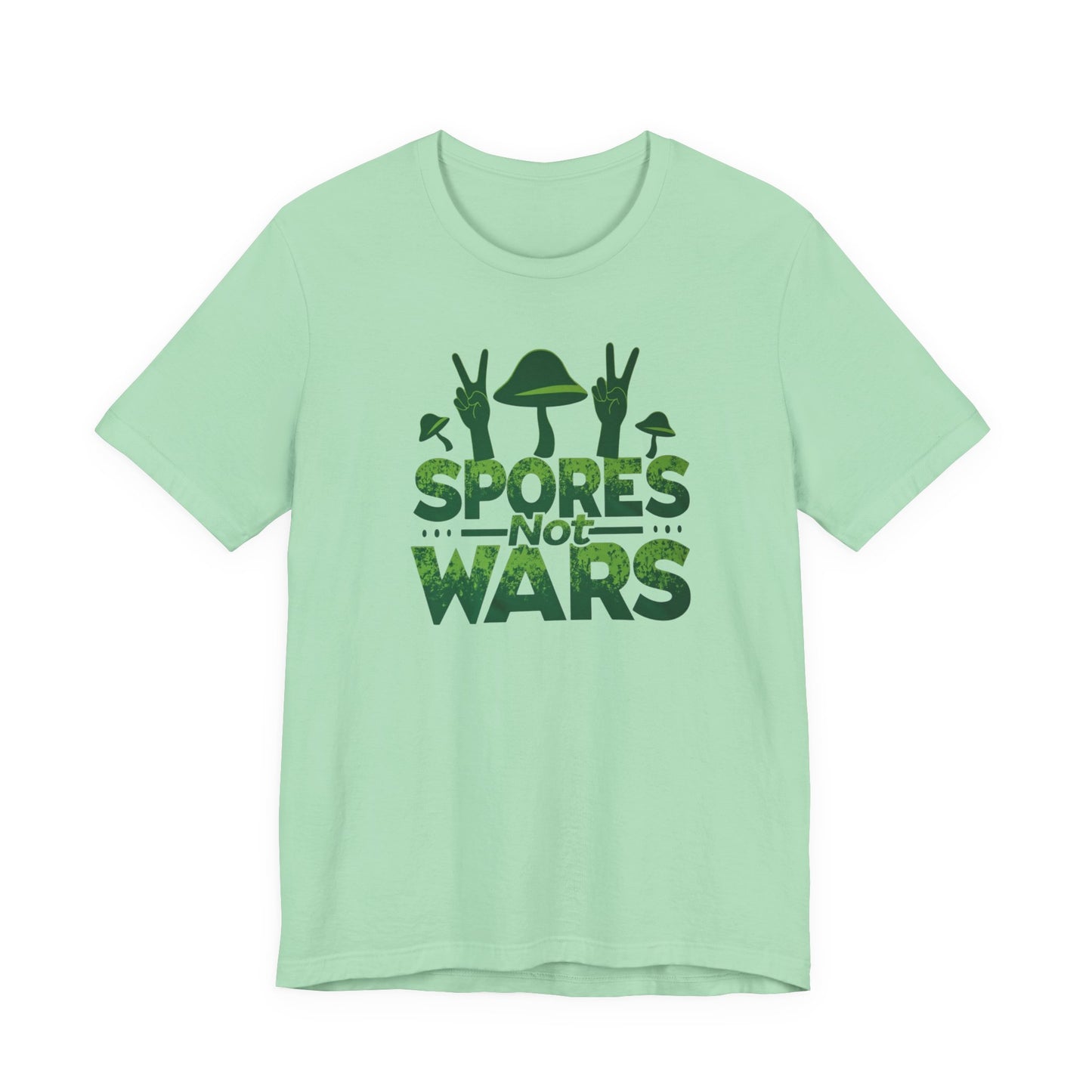 Spores Not Wars - Eco-Friendly Statement Shirt, Casual Wear, Gift for Nature Lovers, Unique Graphic Tee, Sustainable Fashion - Psychonaut Swag