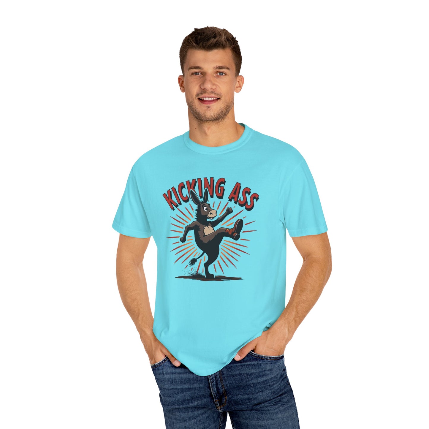 Kicking Donkey, Unisex T-Shirt | Funny Graphic Tee, Casual Wear, Humor Gift, Birthday Surprise, Motivational Apparel - Psychonaut Swag