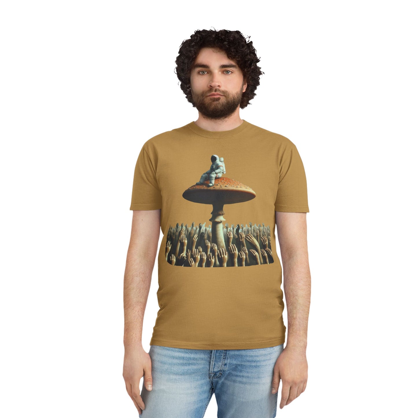 Astronaut on Mushroom, T-Shirt Psychedelic Explorer Unisex Faded Shirt - Psychonaut Swag