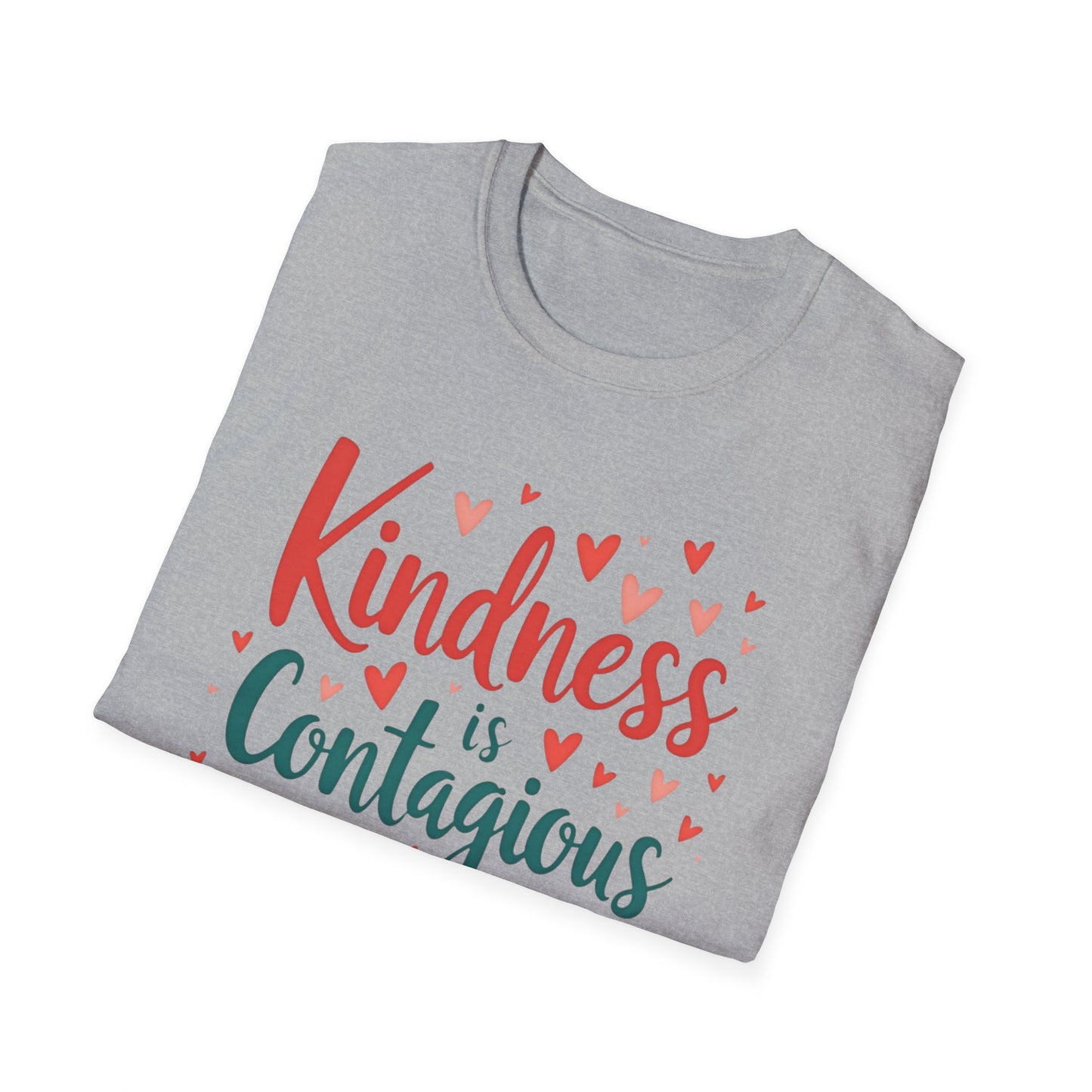 Kindness is Contagious T-Shirt | Unisex Softstyle Tee, Inspirational Apparel, Gift for Friends, Positive Vibes, Everyday Wear - Psychonaut Swag