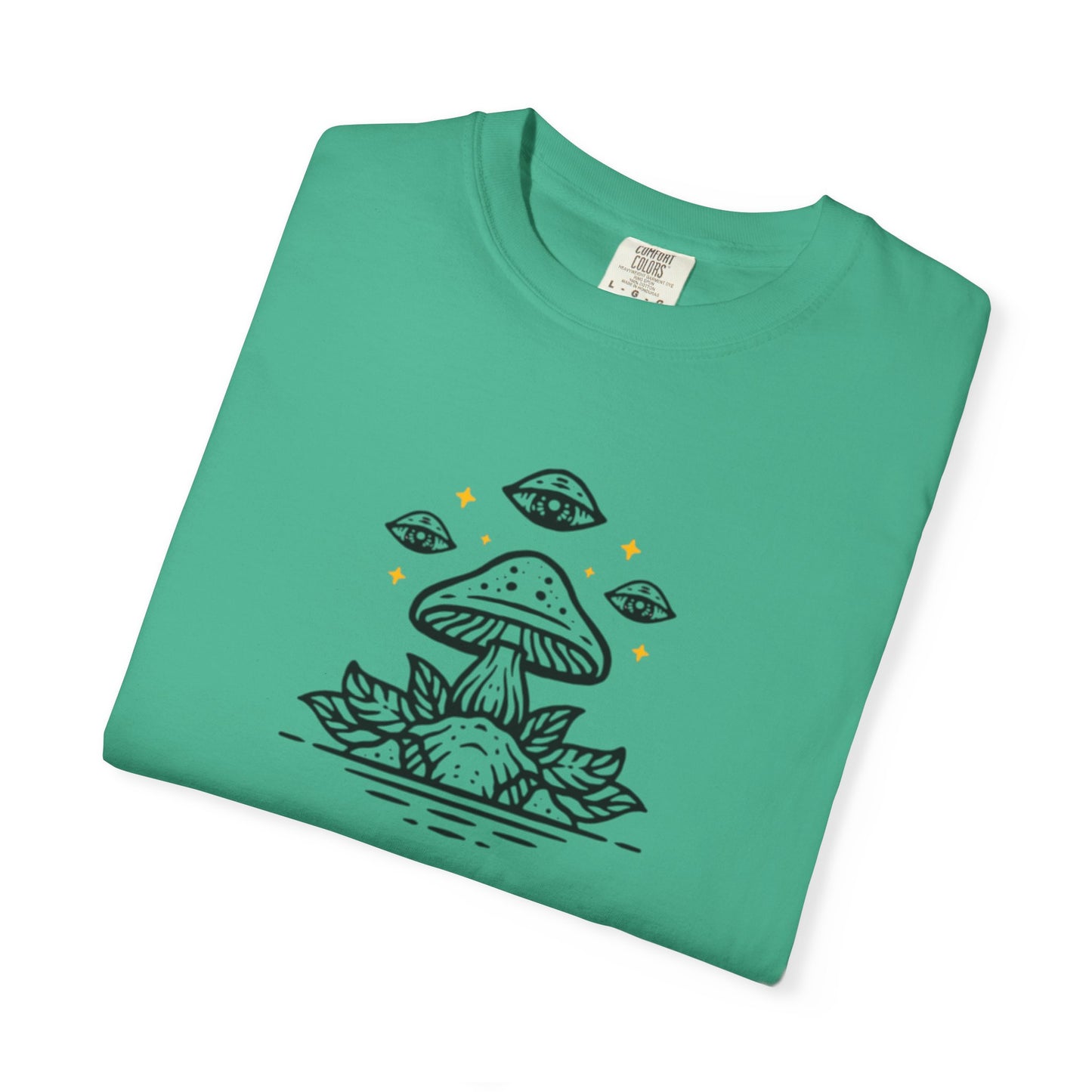Mushroom Gift from Visitors, Unisex Garment-Dyed T-shirt - Psychonaut Swag