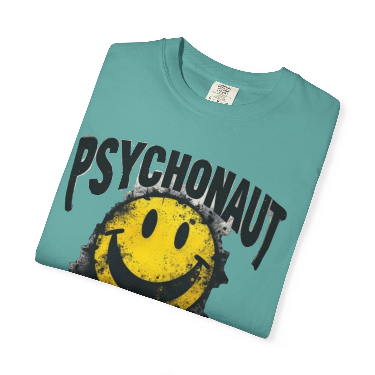 Psychonaut Swag Yellow Smiley Face, Trendy Graphic Tee for Festival Lovers, Casual Wear, Gifts, Street Style