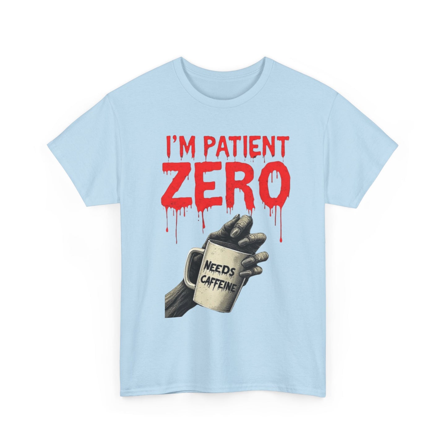 Patient Zero Unisex Heavy Cotton Tee, Horror T-Shirt, Halloween Apparel, Unique Graphic Tee, Casual Wear, Gift for Fans