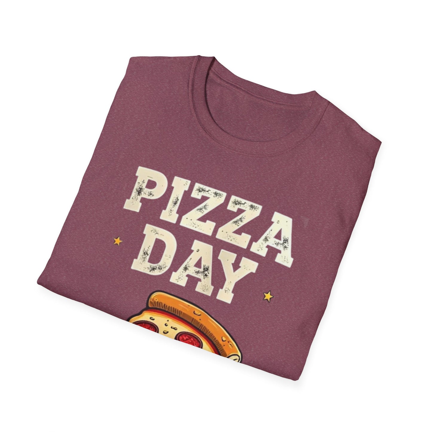 Pizza Day Unisex Softstyle T-Shirt | Fun Foodie Shirt for Pizza Lovers, Casual Wear, Gift for Food Enthusiasts, Celebration Apparel