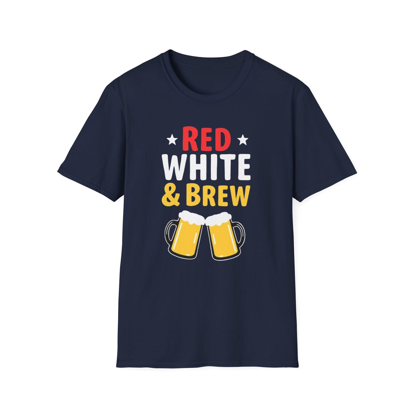 Red White & Brew Shirt, Gift for Dad, Fourth of July Apparel, BBQ Party Wear - Psychonaut Swag