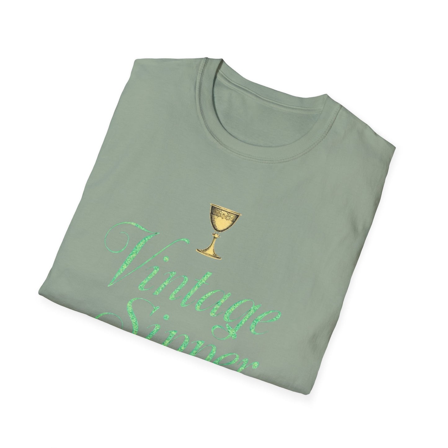 Vintage Sipper Unisex Softstyle T-Shirt, Casual Wear, Gift for Wine Lovers, Bar Night, Vintage Inspired Apparel - Psychonaut Swag
