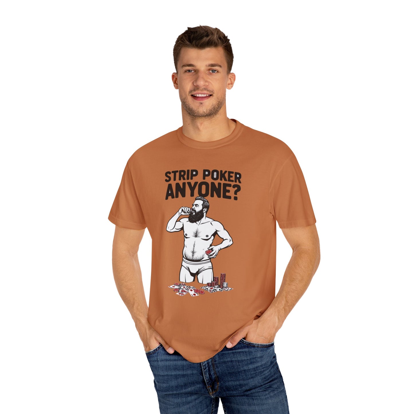 Strip Poker Humor T-Shirt, Funny Gift for Gamers, Men's Casual Tee, Party Outfit, Unique Dad Gift, Birthday or Game Night Attire