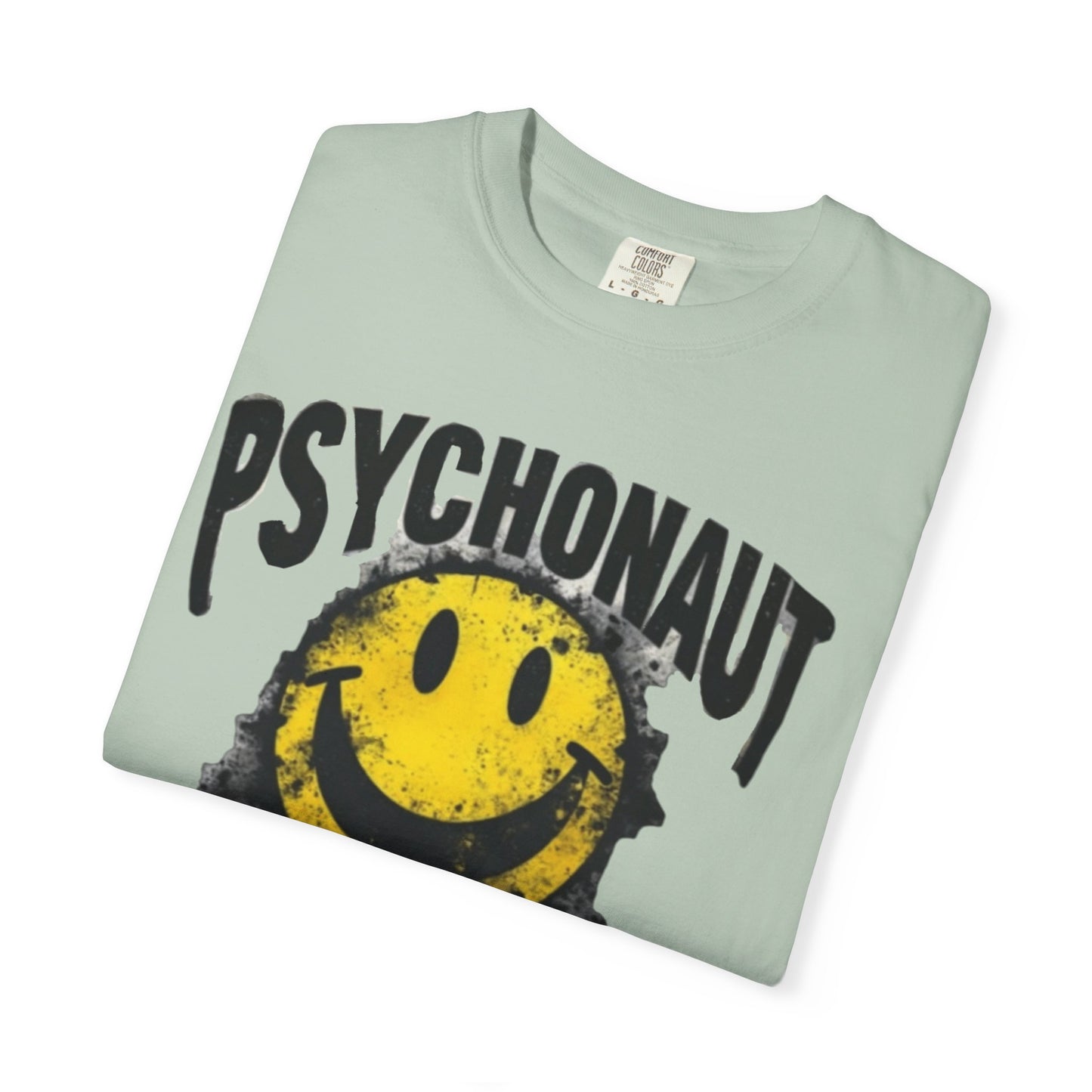 Psychonaut Swag Yellow Smiley Face, Trendy Graphic Tee for Festival Lovers, Casual Wear, Gifts, Street Style
