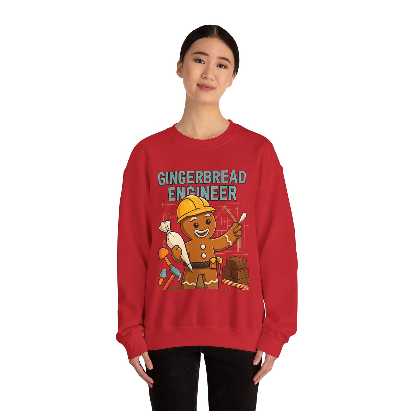 Gingerbread Engineer Sweatshirt — Cute Holiday Builder Graphic Crewneck