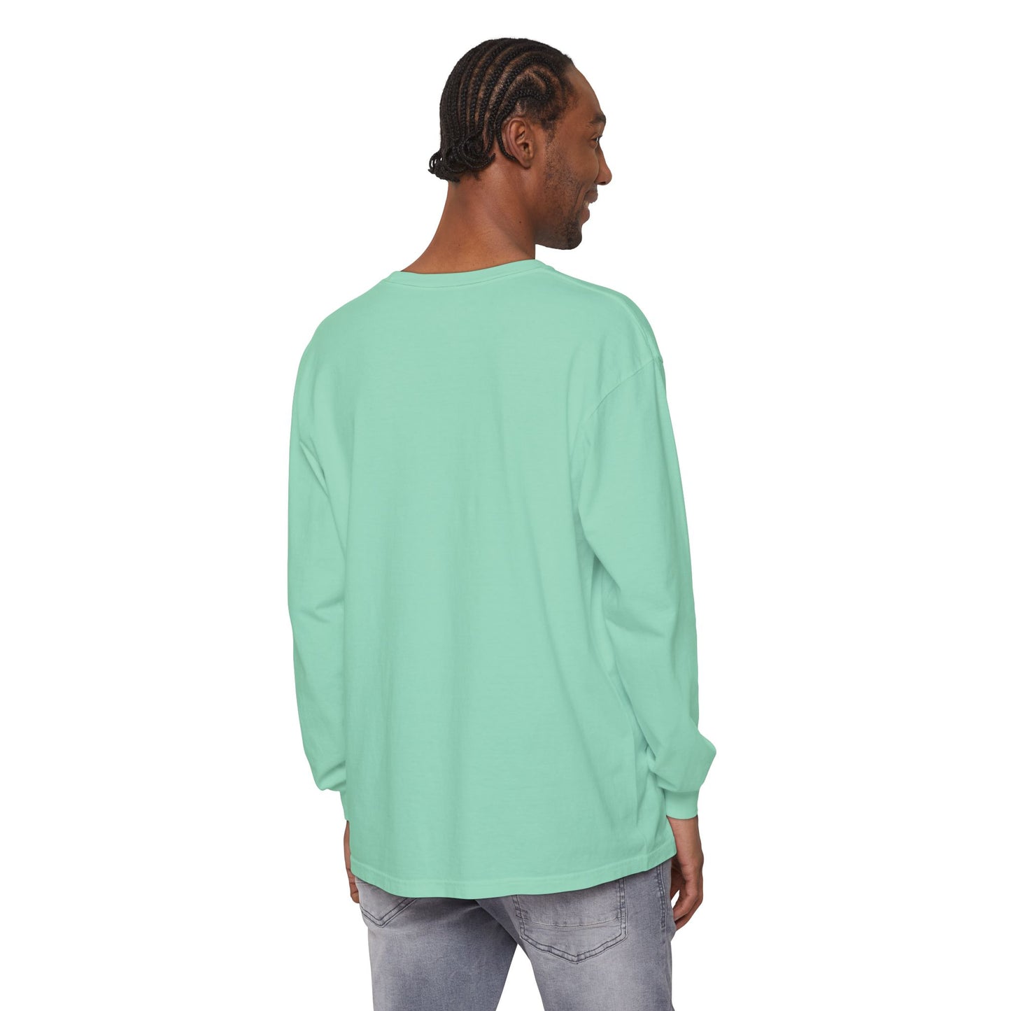 Sunset Dolphin Unisex Garment-dyed Long Sleeve T-Shirt - Psychonaut Swag