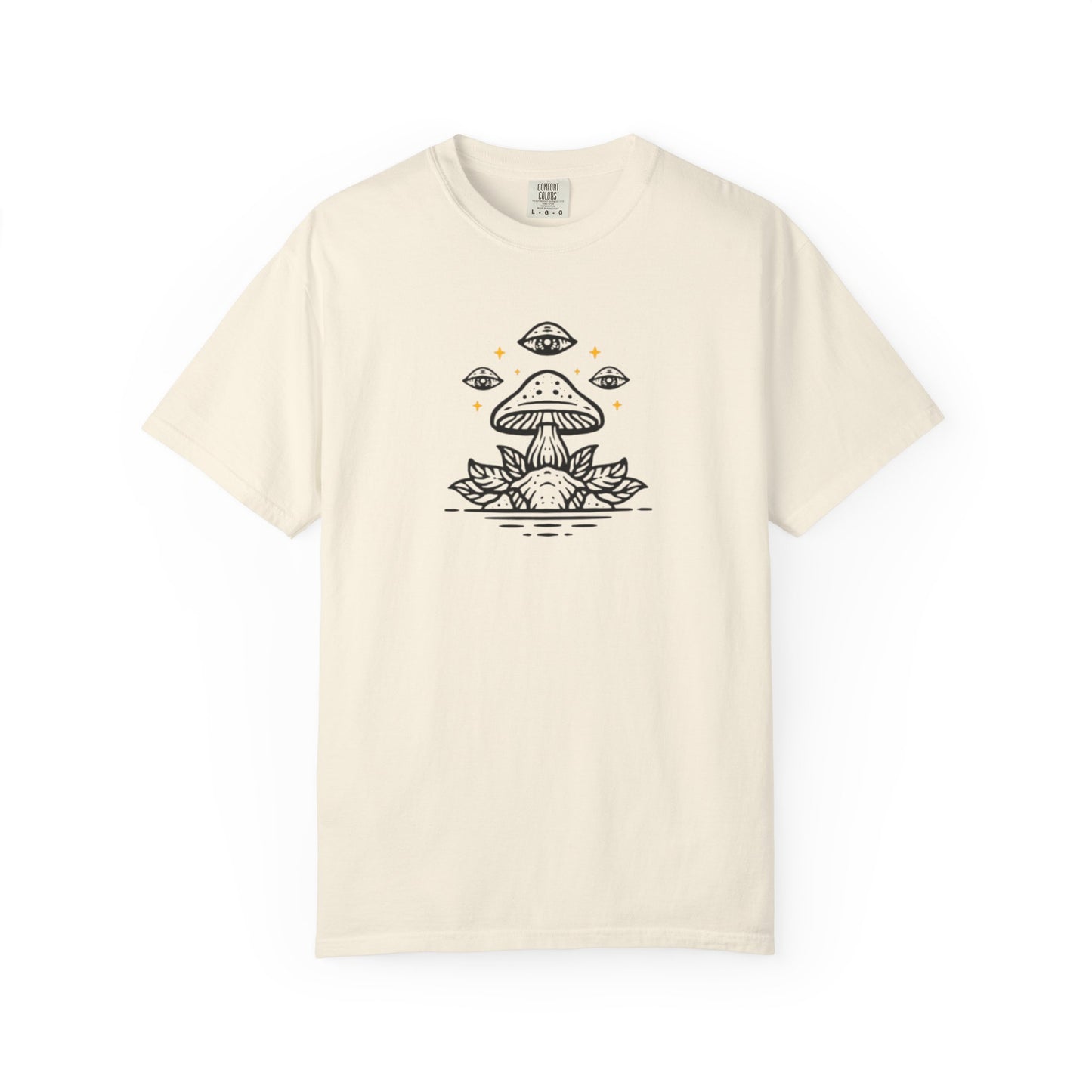Mushroom Gift from Visitors, Unisex Garment-Dyed T-shirt - Psychonaut Swag