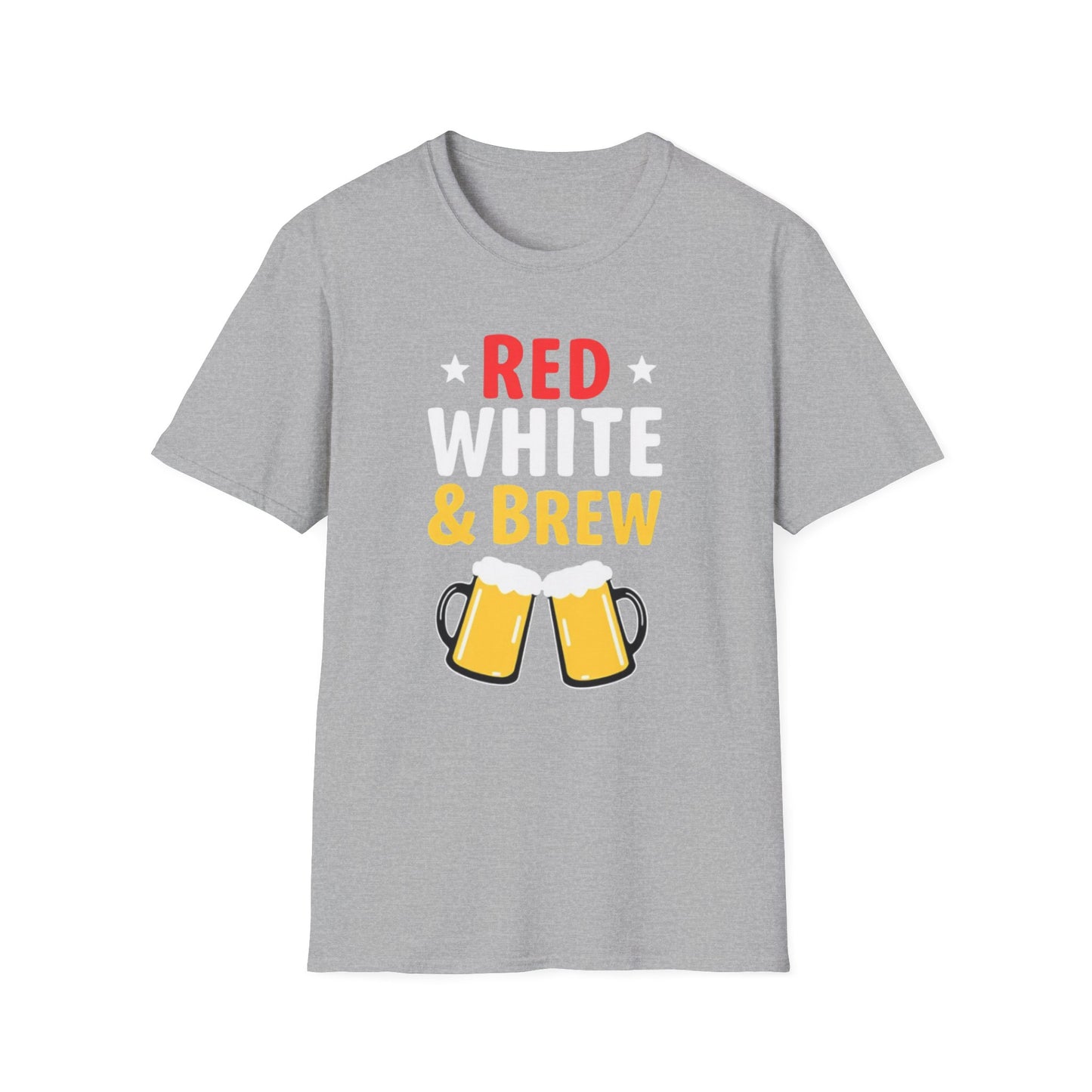 Red White & Brew Shirt, Gift for Dad, Fourth of July Apparel, BBQ Party Wear - Psychonaut Swag