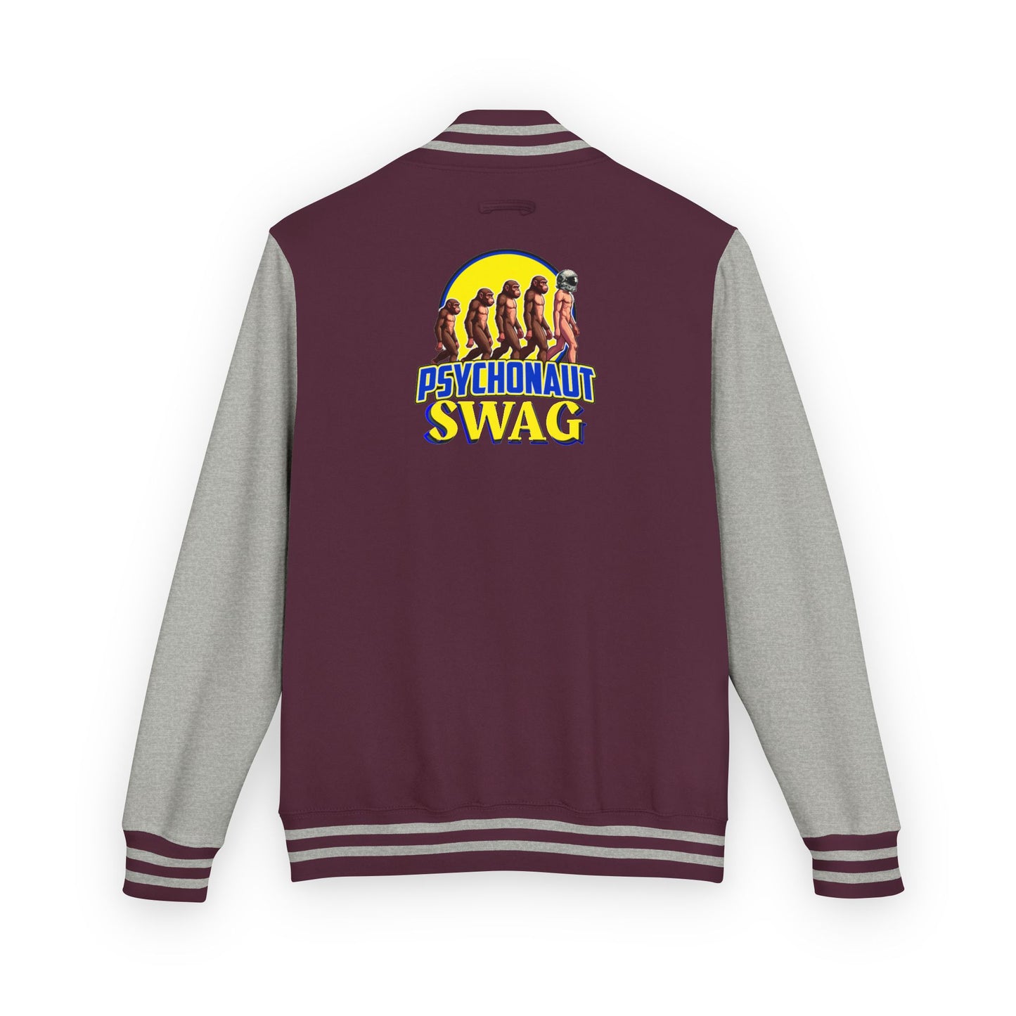 Psychonaut Swag, Small Biz, Vintage Unisex Heavyweight Letterman Jacket – Perfect for Team Spirit, Casual Outings, Gifts, College Events, Personalized Style