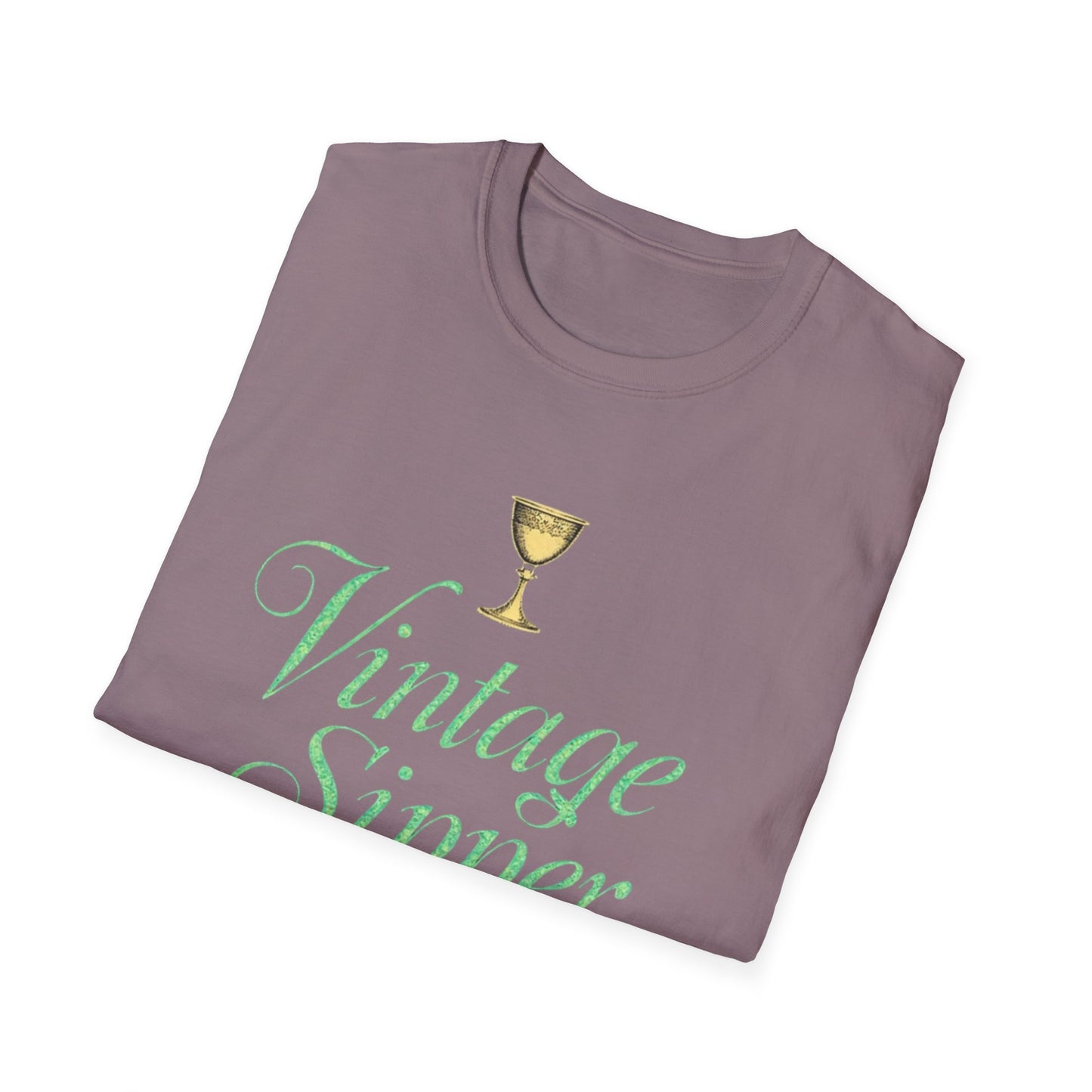 Vintage Sipper Unisex Softstyle T-Shirt, Casual Wear, Gift for Wine Lovers, Bar Night, Vintage Inspired Apparel - Psychonaut Swag