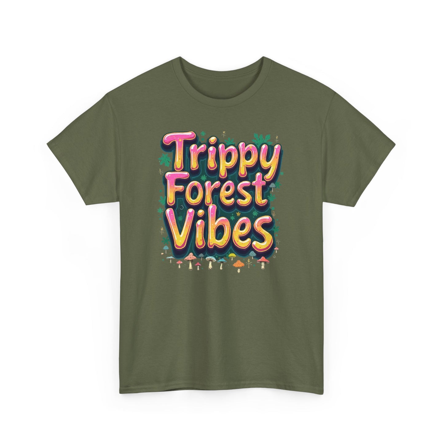 Trippy Forest Vibes Tee, Unisex Cotton T-Shirt, Bohemian Graphic Tee, Psychedelic Shirt, Nature Lover Gift, Festival Apparel - Psychonaut Swag