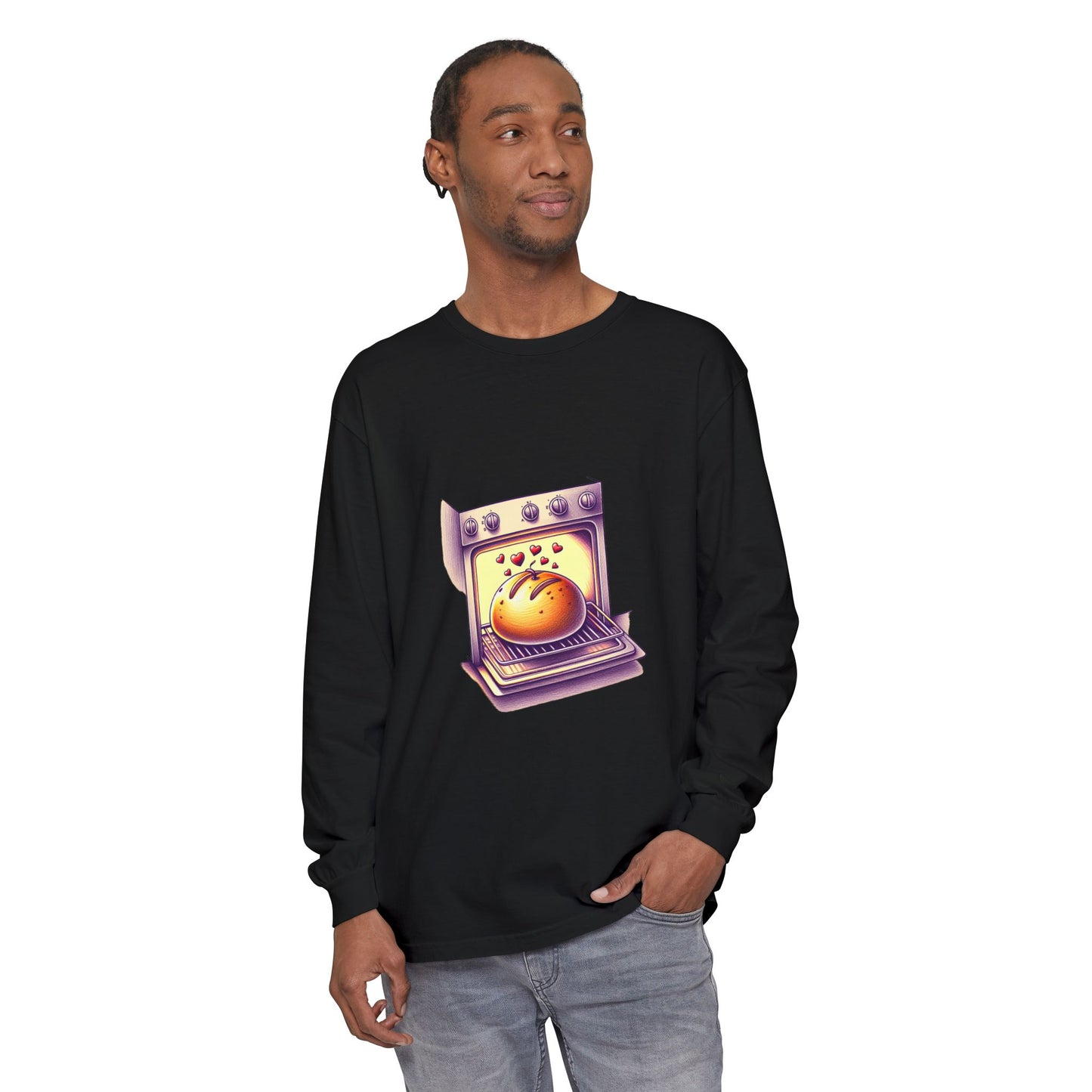 Bun in oven, Unisex Garment-dyed Long Sleeve T-Shirt - Psychonaut Swag