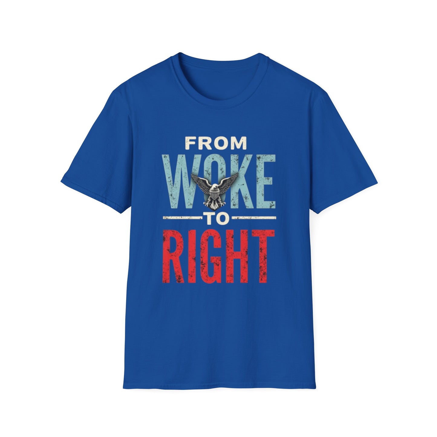 Woke to Right, Graphic Tee - From Woke to Right, Casual Wear, Gift for Friends, Statement T-Shirt, Everyday Fashion, Political Humor - Psychonaut Swag