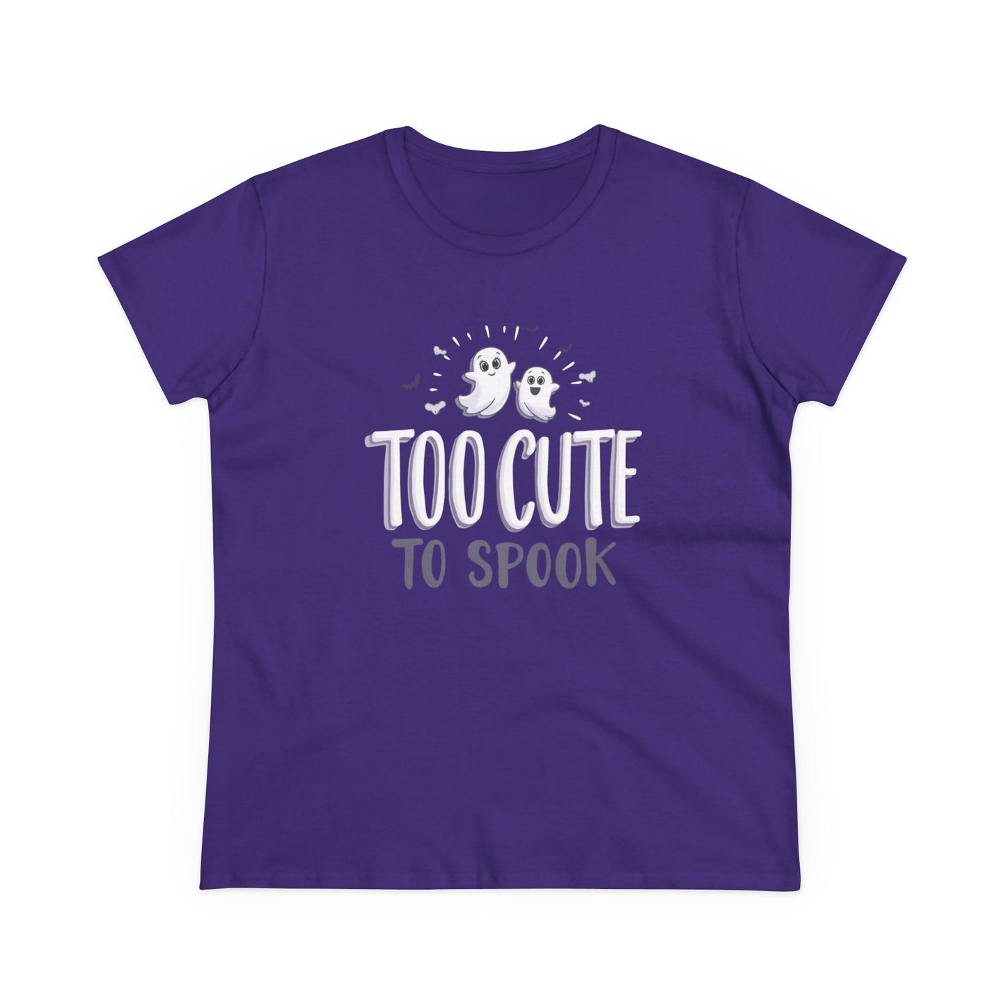 Too Cute to Spook Women's Cotton Tee, Halloween T-Shirt, Ghostly Graphic Tee, Casual Fall Apparel, Fun Halloween Outfit