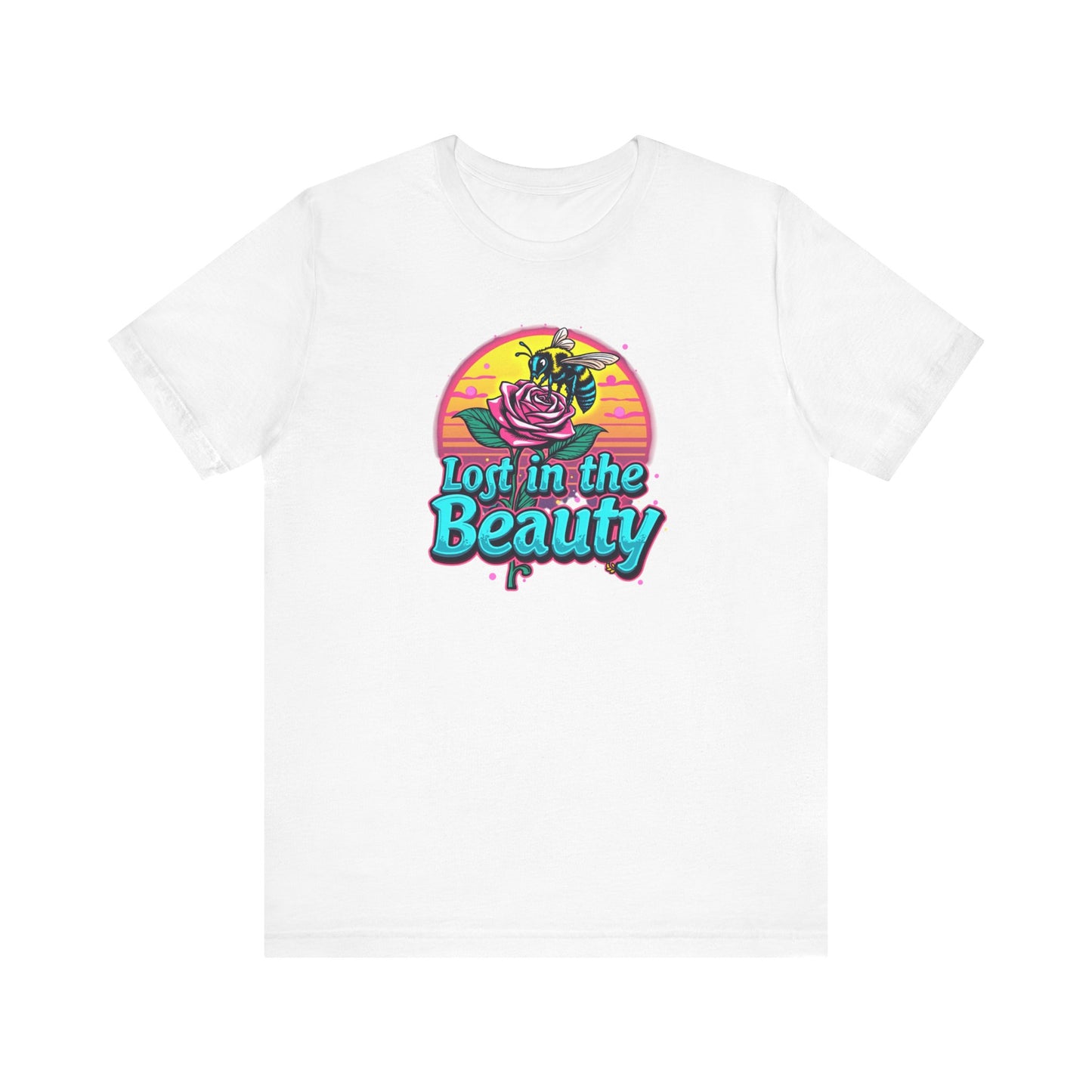 Lost in the Beauty Unisex Tee - Floral Graphic Short Sleeve Shirt - Psychonaut Swag