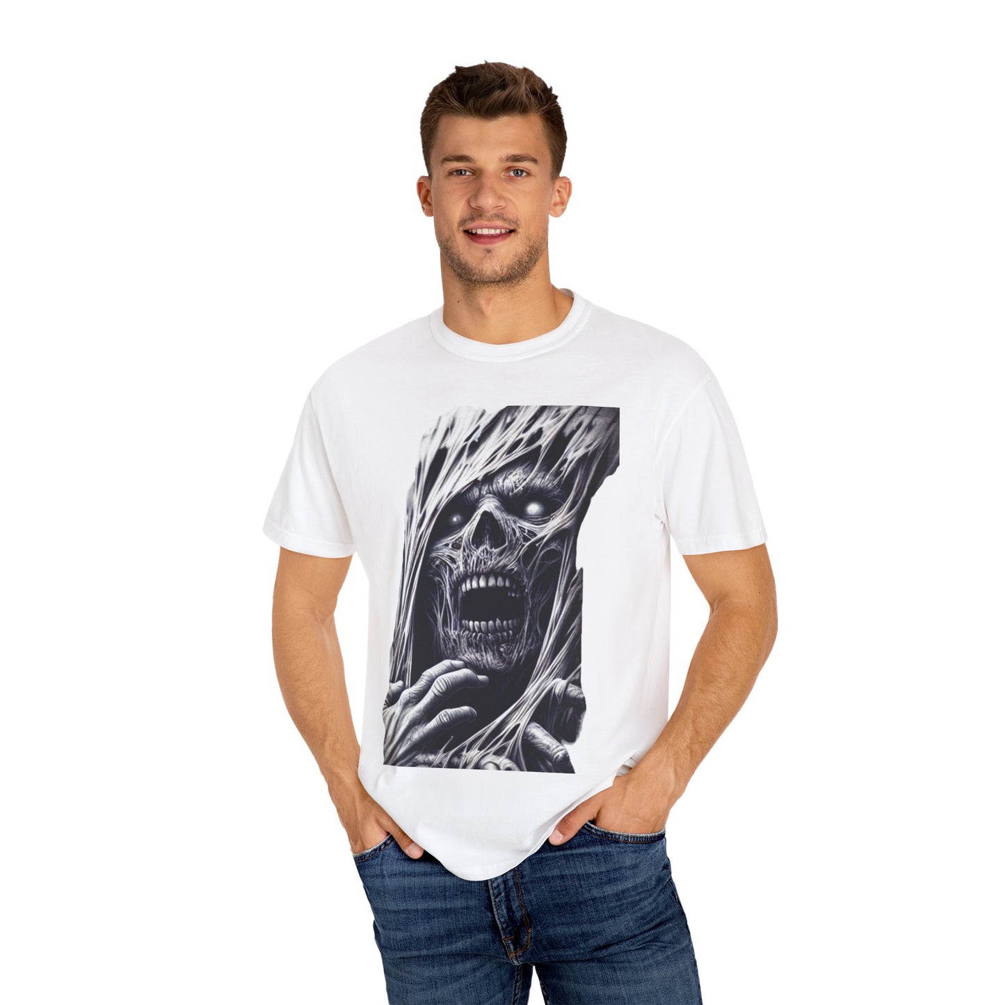 Gothic Zombie Graphic Tee, Unisex Casual Shirt, Unique Festival Wear, Gothic Aesthetic, Halloween Costume Top