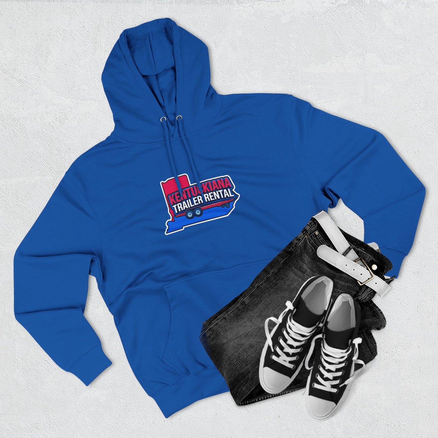 Kentuckiana Trailer Rental Hoodie | Cozy Casual Wear, Perfect for Road Trips, Gift for Outdoor Enthusiasts, Iconic Travel Style