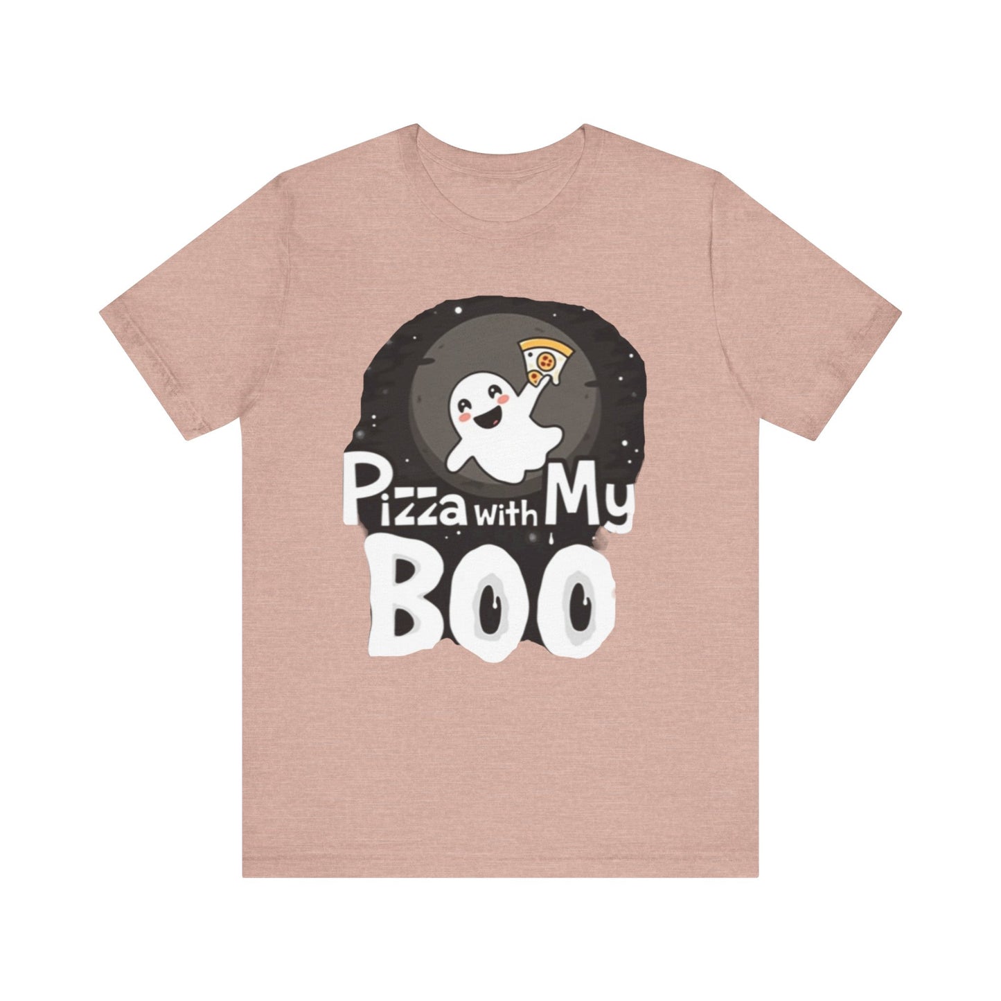 Ghost Pizza Boo Tee - Unisex Jersey Short Sleeve T-Shirt, Funny Halloween Shirt, Spooky Costume, Ghost Lover Gift, October Celebration