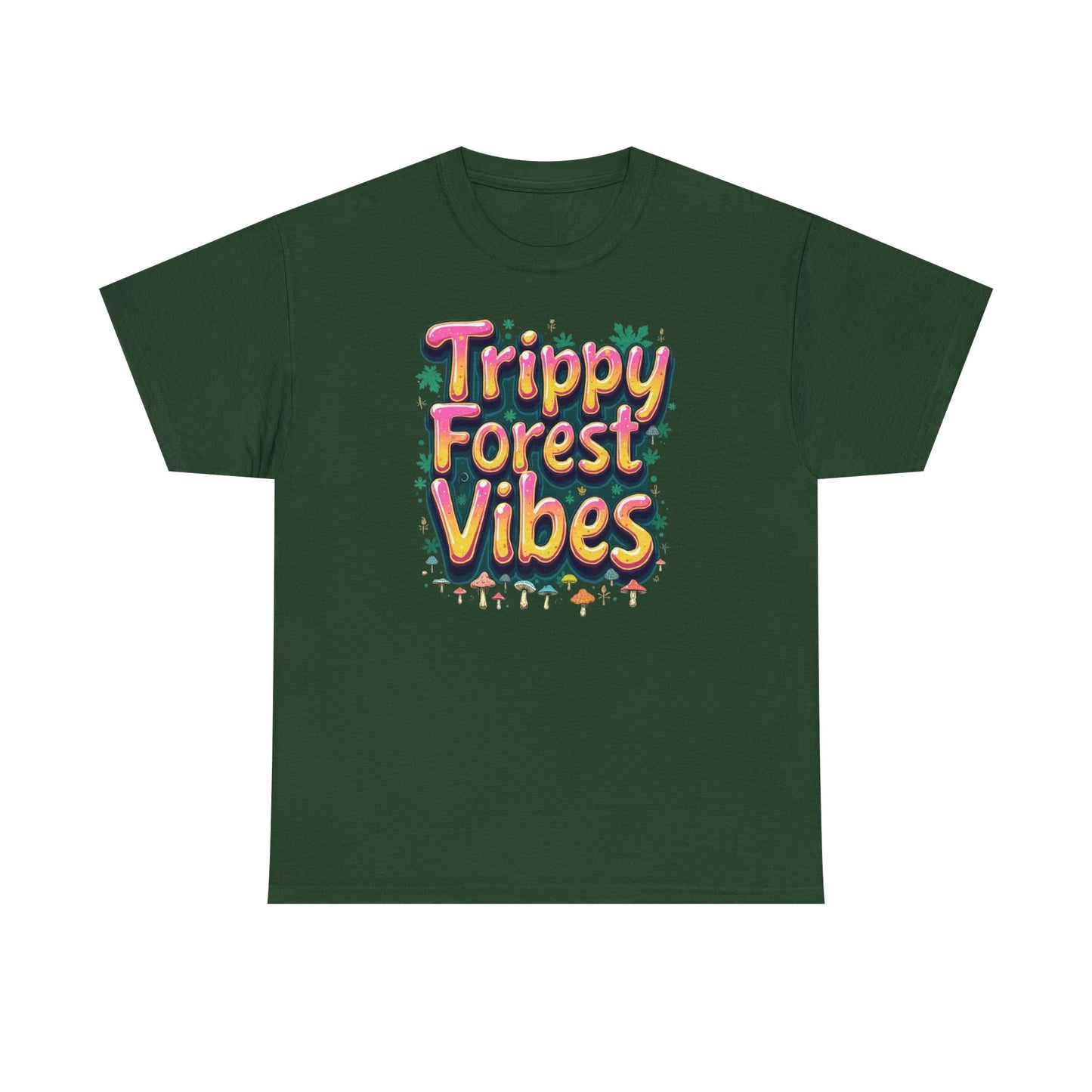 Trippy Forest Vibes Tee, Unisex Cotton T-Shirt, Bohemian Graphic Tee, Psychedelic Shirt, Nature Lover Gift, Festival Apparel - Psychonaut Swag