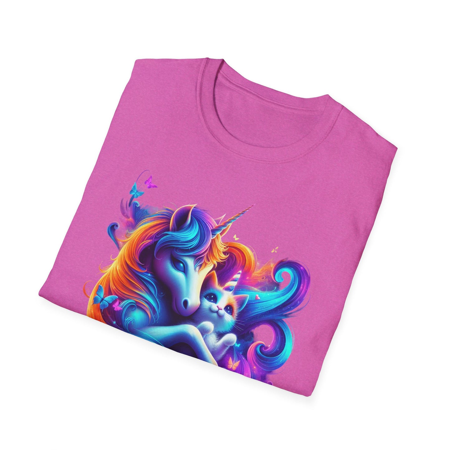 Unicorn with Caticorn Unisex T-Shirt - Magic of Unicorns hugging the Caticorns - Psychonaut Swag