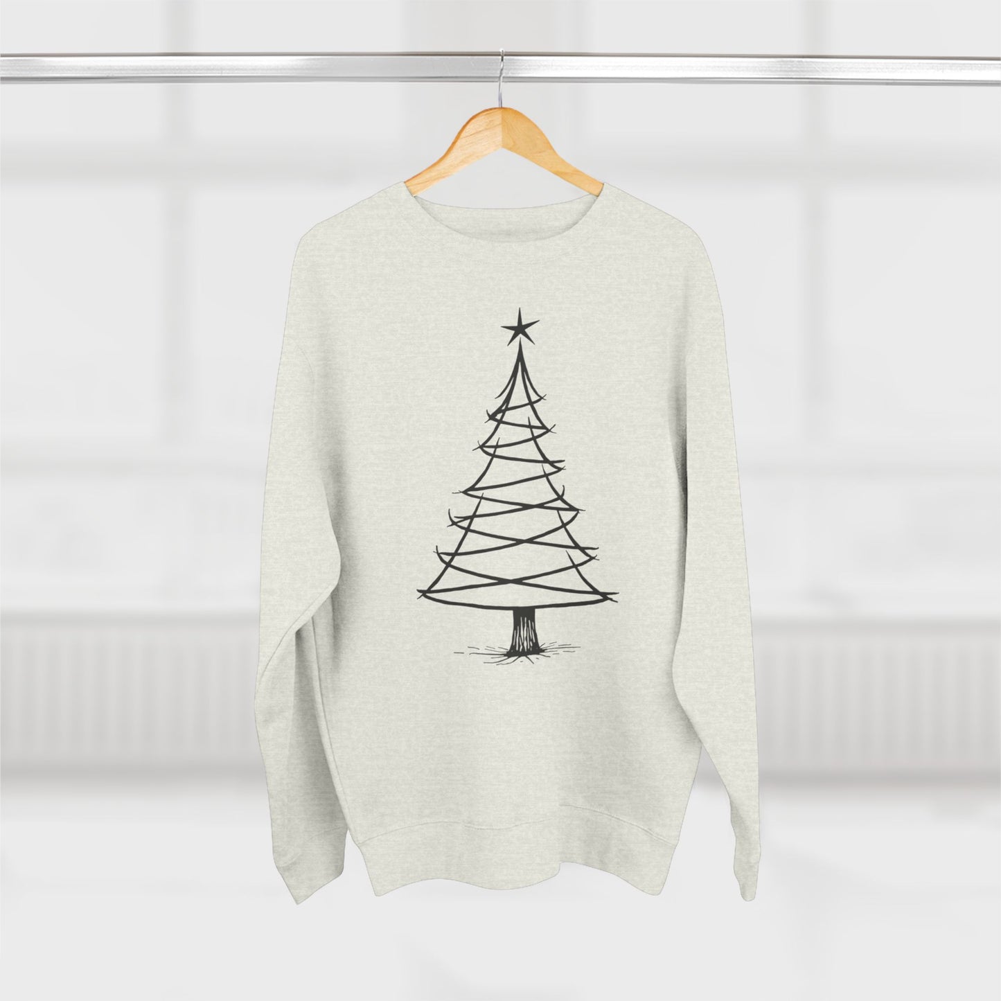 Minimal Sketch Christmas Tree Sweatshirt