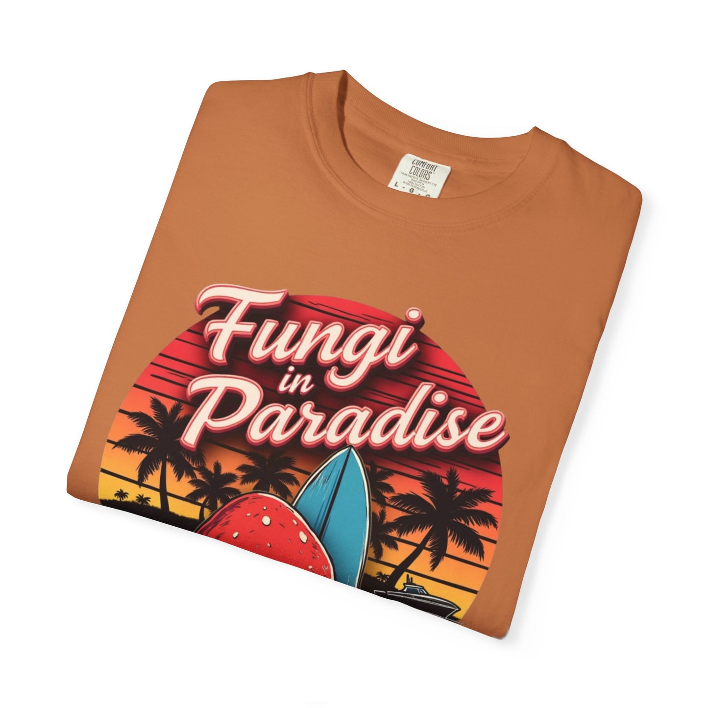 Fungi in Paradise Design, Relaxed Tee, Vintage Style Shirt, Gift for Nature Lovers, Eco-Friendly Apparel - Psychonaut Swag