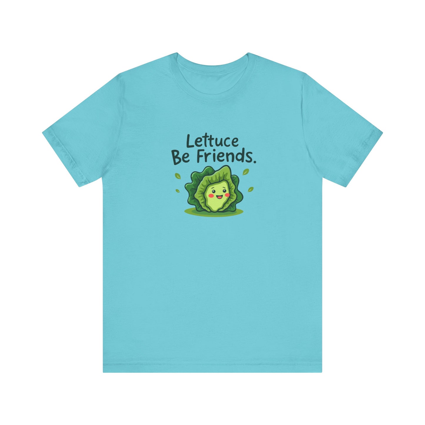 Lettuce Be Friends, Unisex Tee, Casual Wear, Gift for Vegetarians, Summer T-Shirt, Eco-Friendly Apparel - Psychonaut Swag