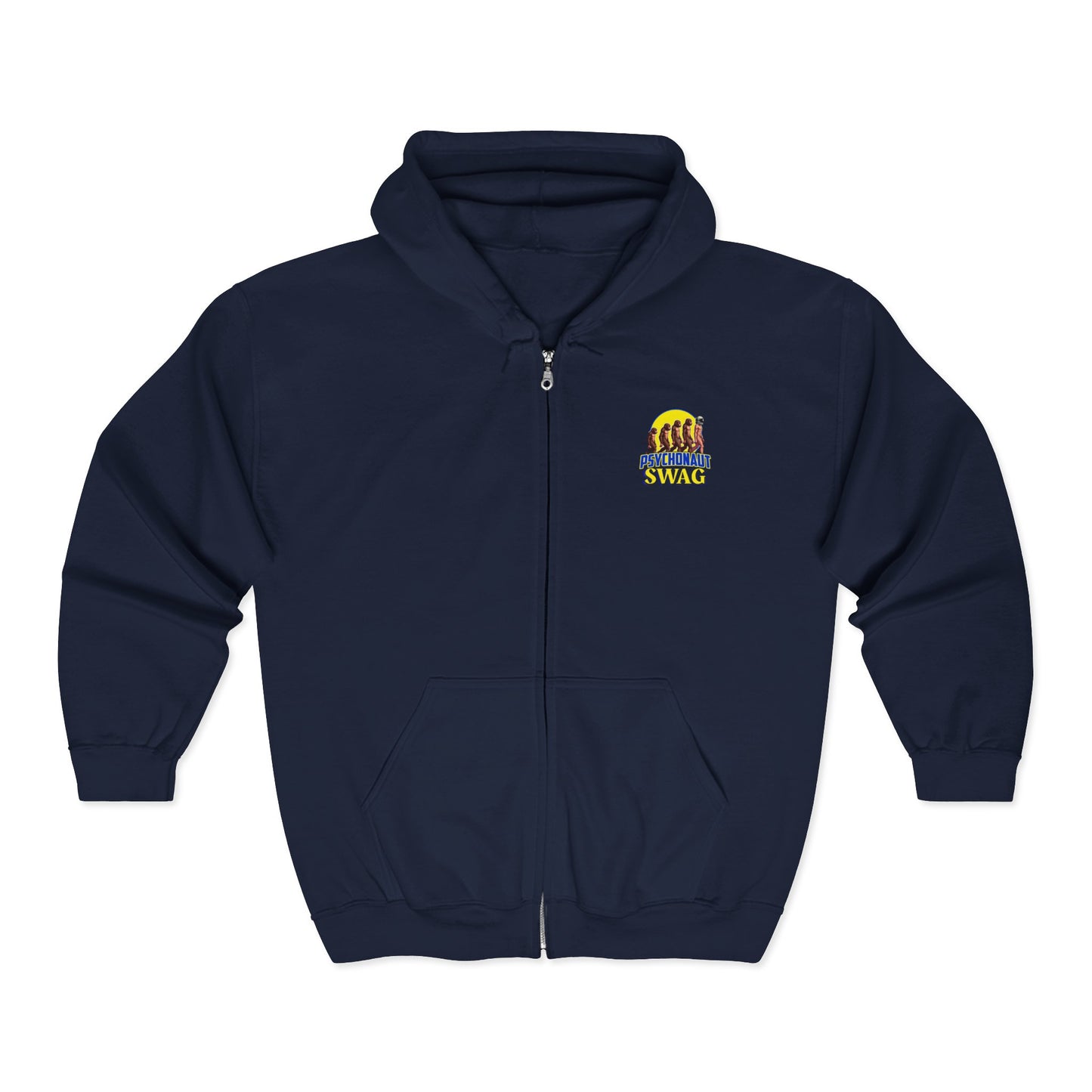 Psychonaut swag small biz, Full Zip Hoodie: Trendy Streetwear, Casual Layer, Gift for Him/Her, Unisex Wardrobe Essential, Comfortable Hoodie