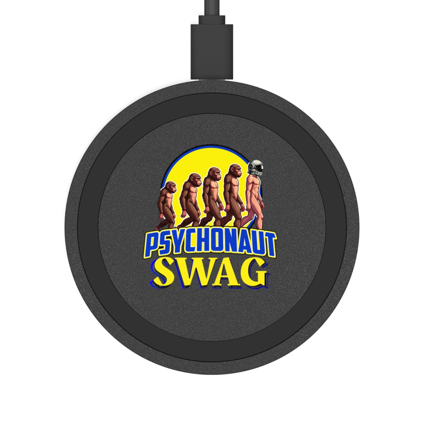 Psychonaut Swag small biz, Wireless Charging Pad, Fun Charging Station, Gamer Gift, Home Office Decor, Tech Accessory, Eco-Friendly Charging