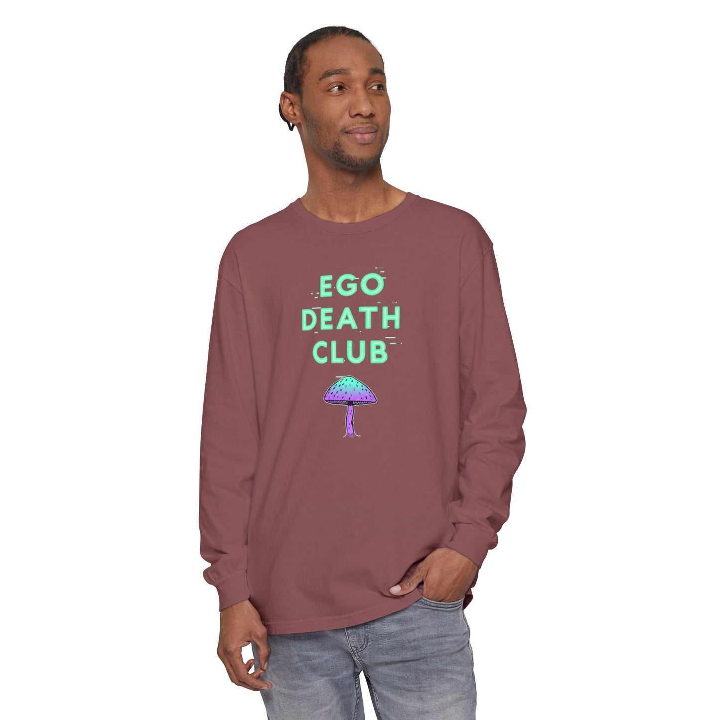 Ego Death Club Long Sleeve T-Shirt, Unisex Tee, Casual Wear, Gift for Friends, Trendy Fashion - Psychonaut Swag