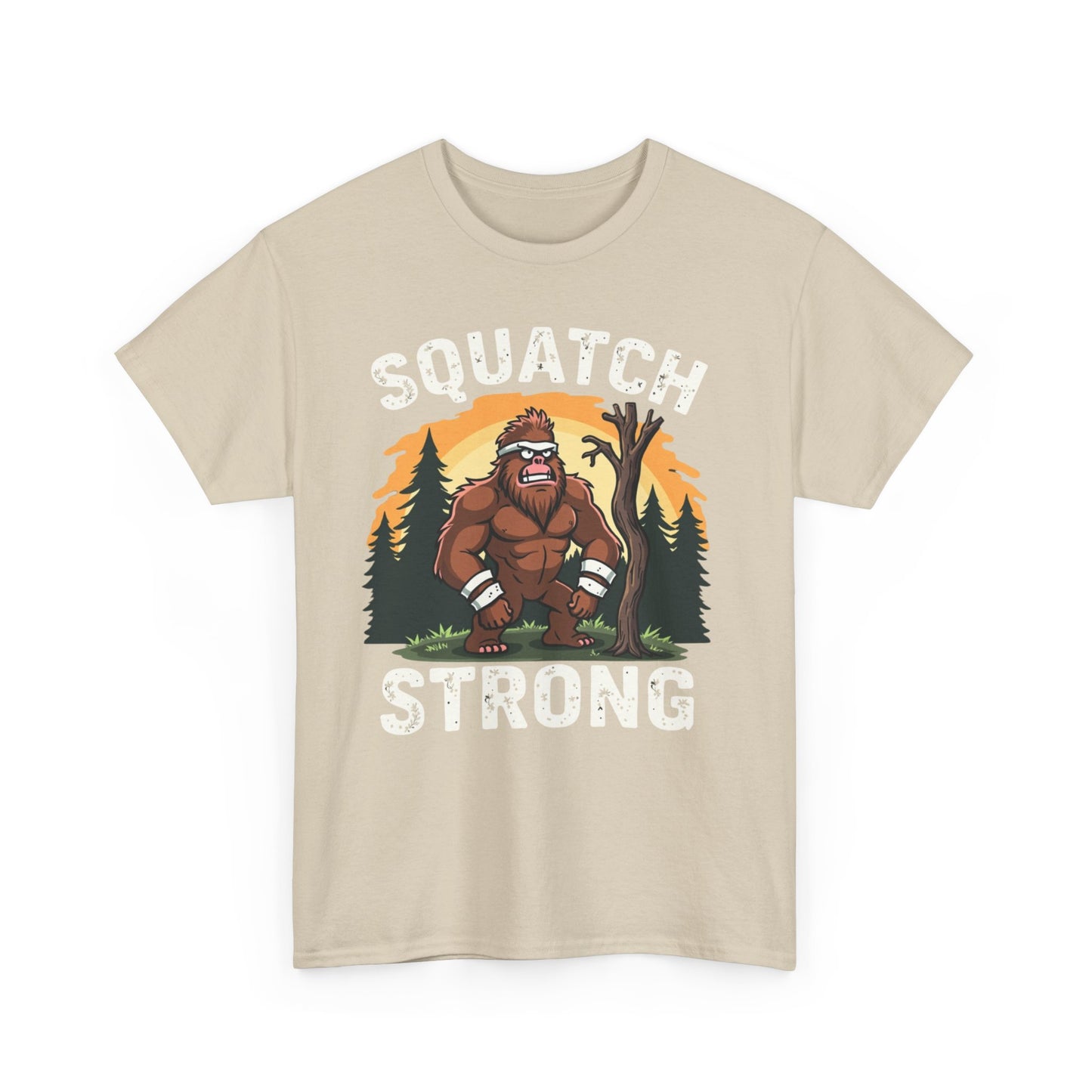 Squatch Strong Unisex Heavy Cotton Tee – Nature Graphic T-Shirt - Psychonaut Swag