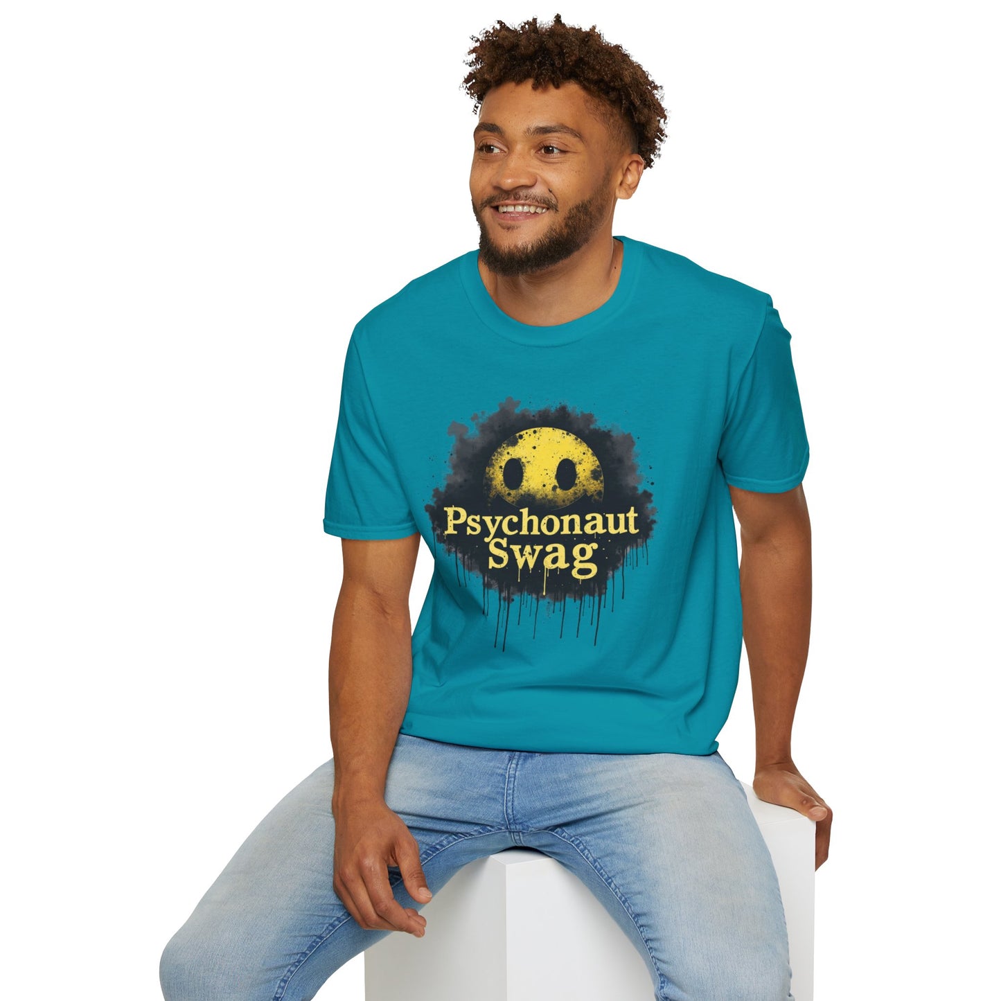 Psycho Smile, Pyschonaut Swag T-Shirt - Unisex Softstyle Tee, Casual Wear, Gift for Gamers, Festival Attire, Streetwear Fashion
