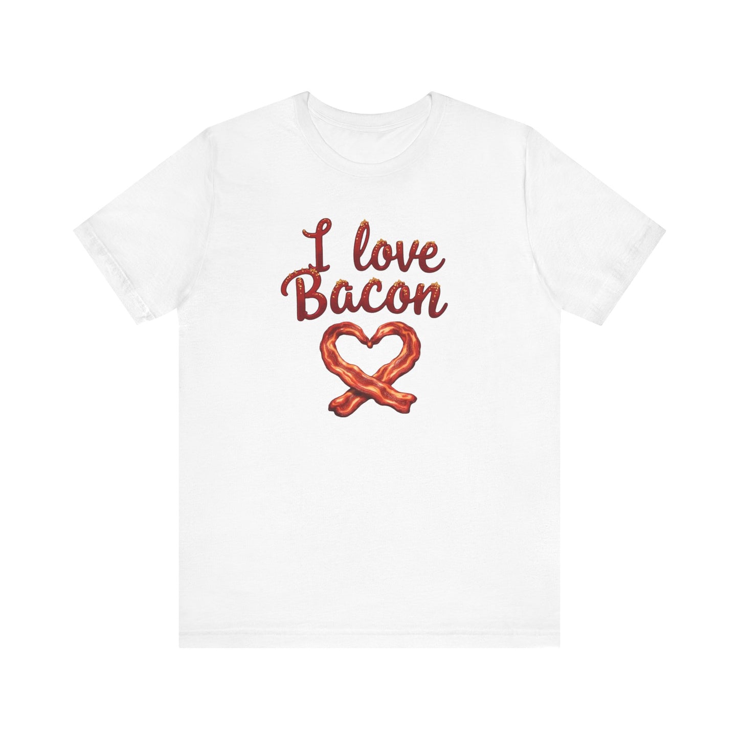 I Love Bacon Unisex Tee - Perfect for Food Lovers, Casual Outings, Gift for Bacon Fans, Foodie T-Shirt, Fun Cooking Tee - Psychonaut Swag
