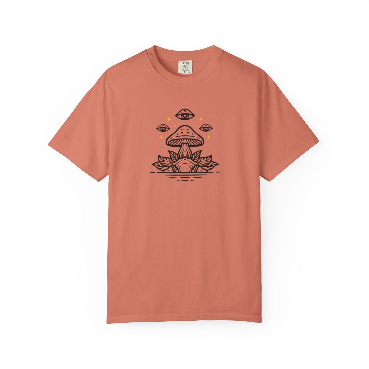 Mushroom Gift from Visitors, Unisex Garment-Dyed T-shirt - Psychonaut Swag