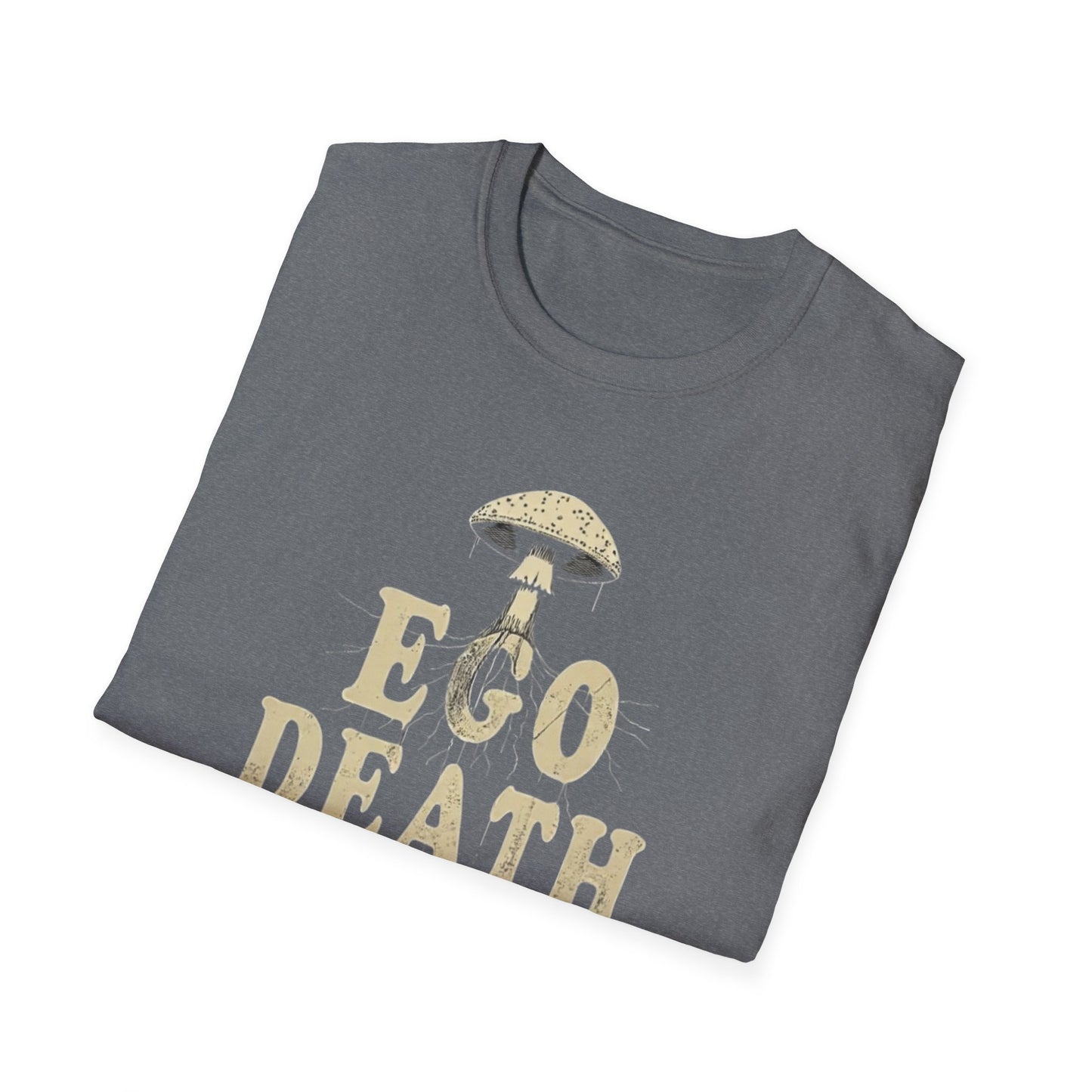 Ego Death Club Mushroom, T-Shirt, Unisex Softstyle Tee, Casual Wear, Gift for Friends, Unique Graphic Shirt - Psychonaut Swag
