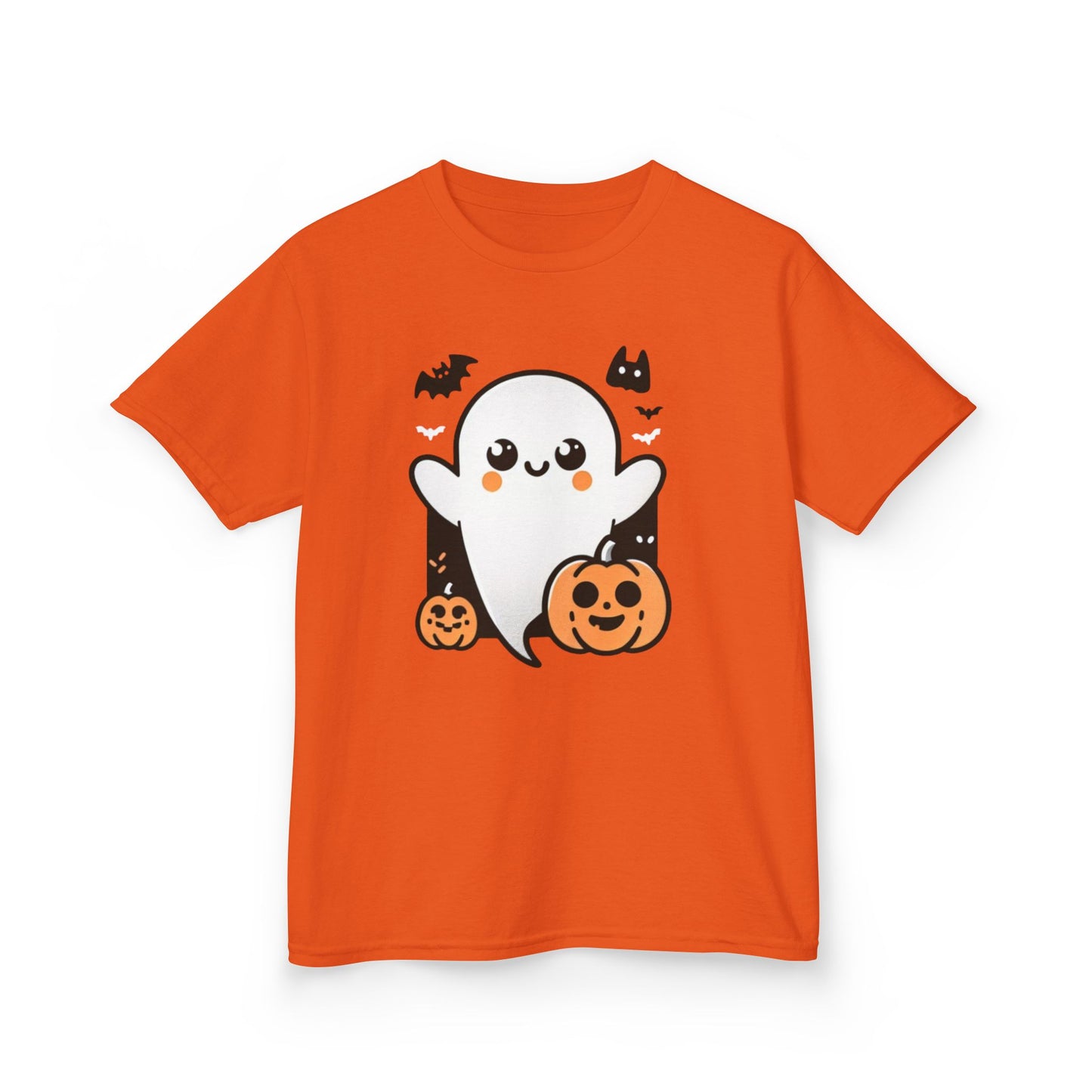Kids Halloween Tee, Ghost Trick or Treat Top, Autumn Fun Apparel, Pumpkin Graphic Tee, Festive Kidswear
