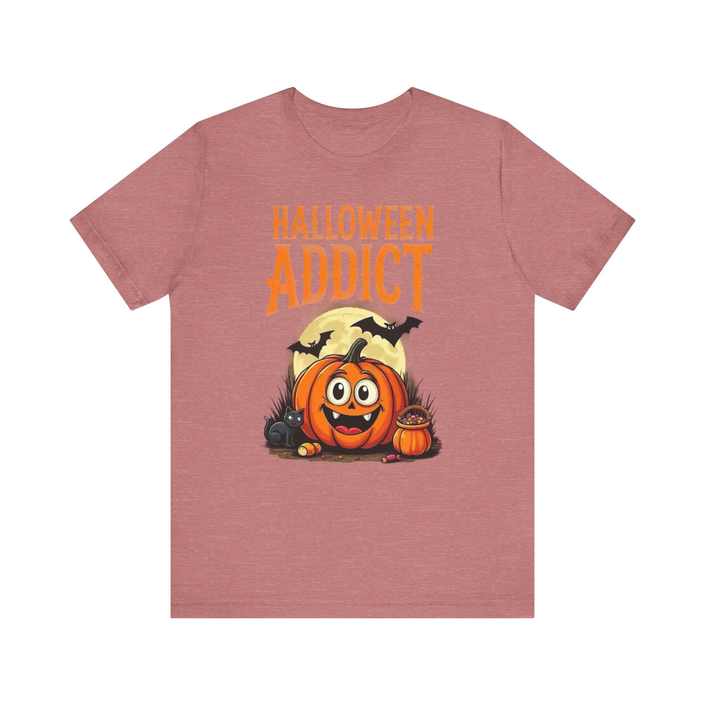Halloween Addict Tee | Unisex Short Sleeve T-Shirt, Fun Halloween Apparel, Pumpkin Tee, Spooky Season Shirt, Gift for Halloween Lovers - Psychonaut Swag