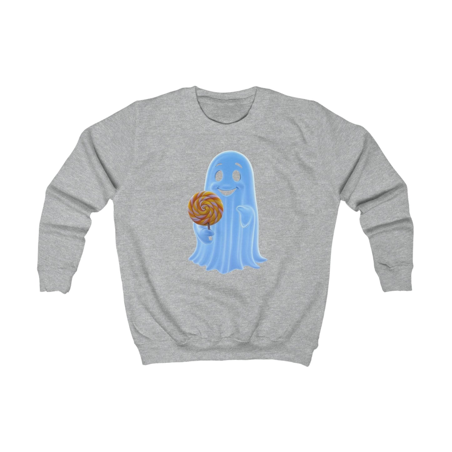 Kids Ghost Lolly Pop Sweatshirt | Cute Halloween Apparel, Trick or Treat Outfit, Ghost Design, Fun Kids Clothing, Fall Fashion