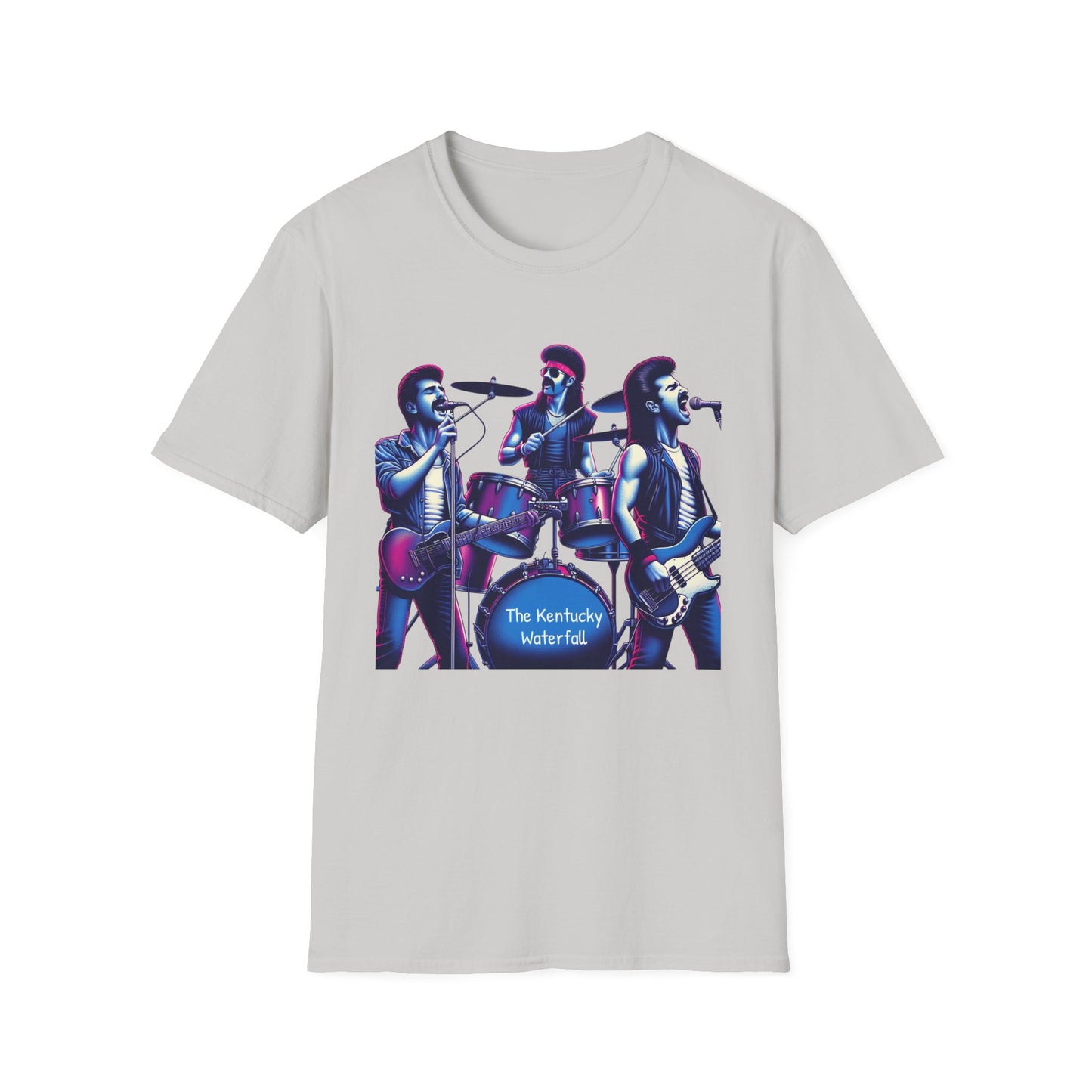 The Kentucky Waterfall, Retro Music Band Unisex Softstyle T-Shirt - Perfect for Concerts and Festivals - Psychonaut Swag