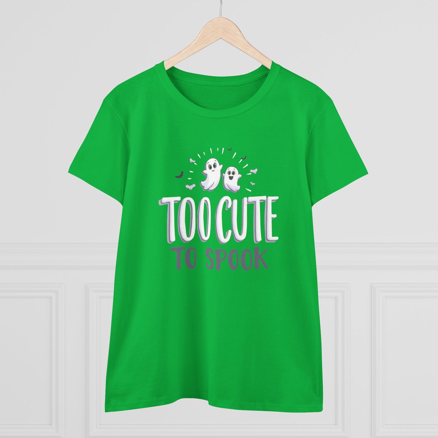 Too Cute to Spook Women's Cotton Tee, Halloween T-Shirt, Ghostly Graphic Tee, Casual Fall Apparel, Fun Halloween Outfit