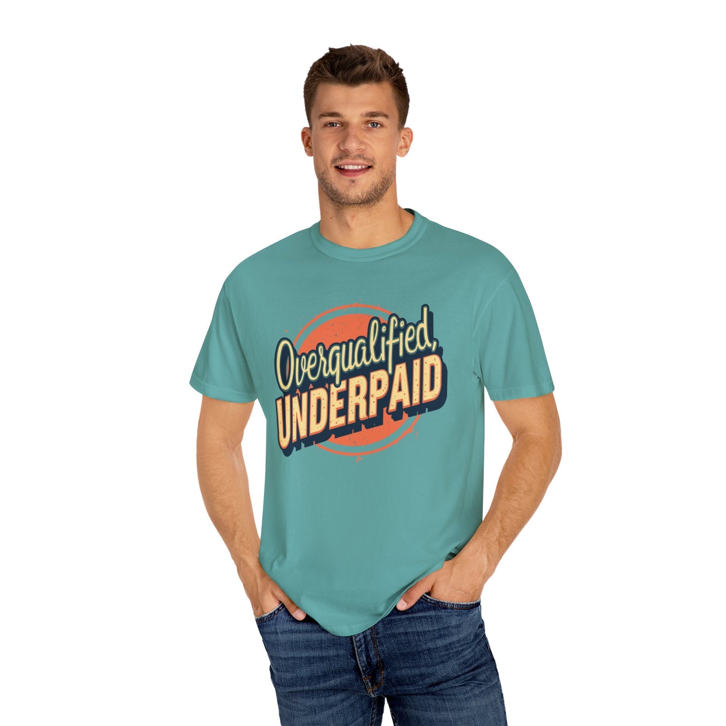 Overqualified, Underpaid T-Shirt for Job Seekers, Overqualified and Underpaid Tee, Funny Graphic Shirt for Graduates, Casual Wear, Gift for Friends - Psychonaut Swag