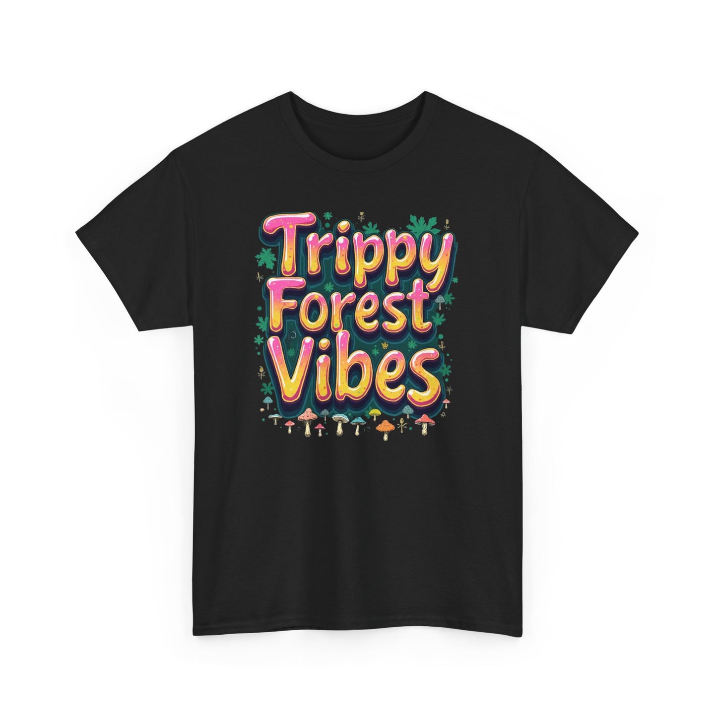 Trippy Forest Vibes Tee, Unisex Cotton T-Shirt, Bohemian Graphic Tee, Psychedelic Shirt, Nature Lover Gift, Festival Apparel - Psychonaut Swag