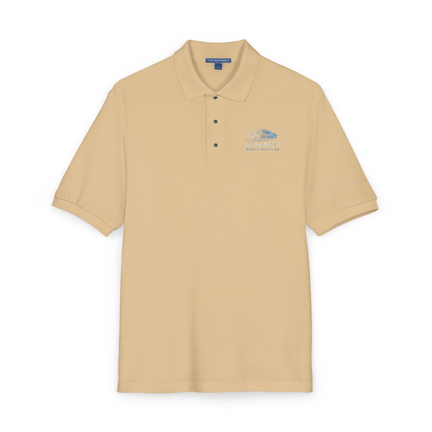 Advanced Mobile, Unisex Polo Shirt with Embroidery, Casual Wear, Gift for Dad, Customizable Shirt, Summer Wardrobe Essential