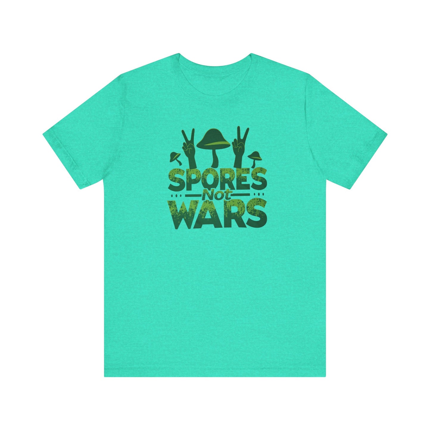 Spores Not Wars - Eco-Friendly Statement Shirt, Casual Wear, Gift for Nature Lovers, Unique Graphic Tee, Sustainable Fashion - Psychonaut Swag