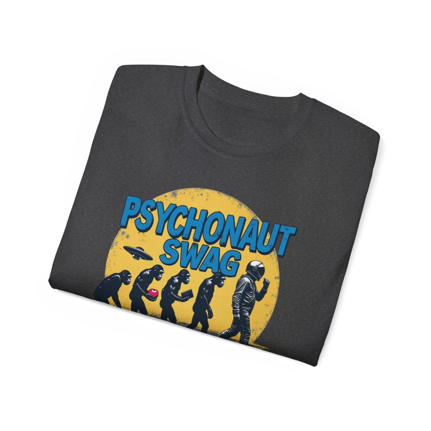 Psychonaut Evolution of Man Sunset, Unisex Tee, Retro Graphic T-Shirt, Music Festival Attire, Gift for Gamers, Casual Streetwear - Psychonaut Swag
