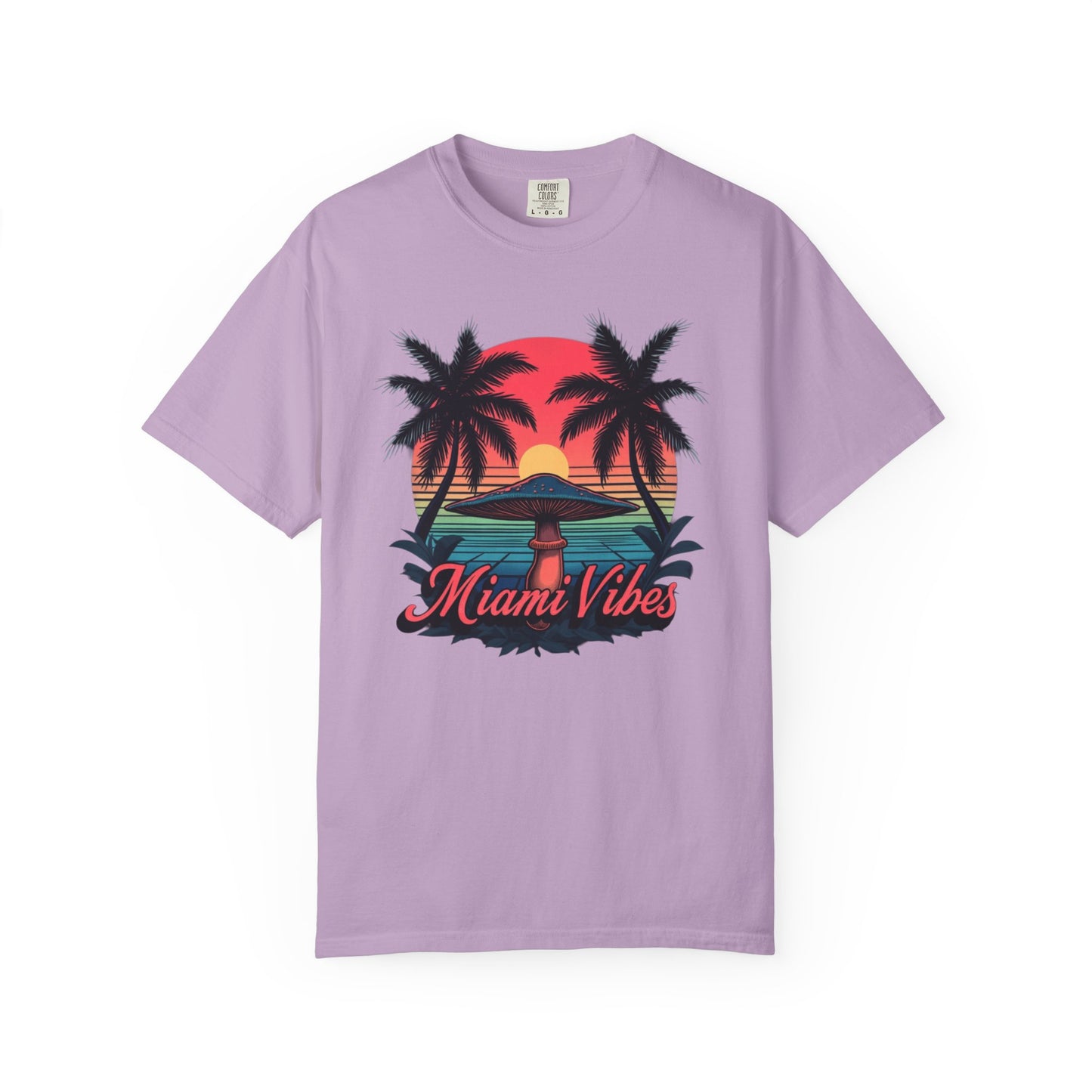 Miami Vibes, T-Shirt with Tropical Vibes Design, Summer Apparel, Beachwear, Gift for Vacation Lovers, Relaxed Style - Psychonaut Swag